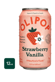 OLIPOP Prebiotic Soda, Strawberry Vanilla, 12 fl oz, Pantry Packs