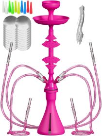4 Hose Hookah set with everything Pink Hookah 4 Hose Set Mini Hookah Party Set with 50x Foil Big Silicone Bowl 10x Tips 4x Mouthpiece 4x Hookah H