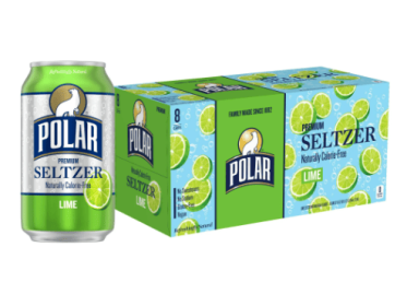 Polar Zero Calorie Lime Sparkling Seltzer Water, 12 fl oz, 8 Pack Cans