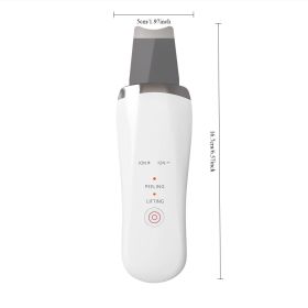 Electric Ultrasonic Skin Scrubber Face Spatula Home Ultrasonic Skin Scrubber Facial Cleaner Handheld Mini Derma Galvanica Tightening Face Scrubbe (Option: Wihie)