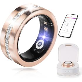 2025 Smart Ring for Women, Elegant Rose Gold Fitness Tracker with Heart Rate Sleep Monitoring, Blood Oxygen SpO2 Tracking (size: 8#)